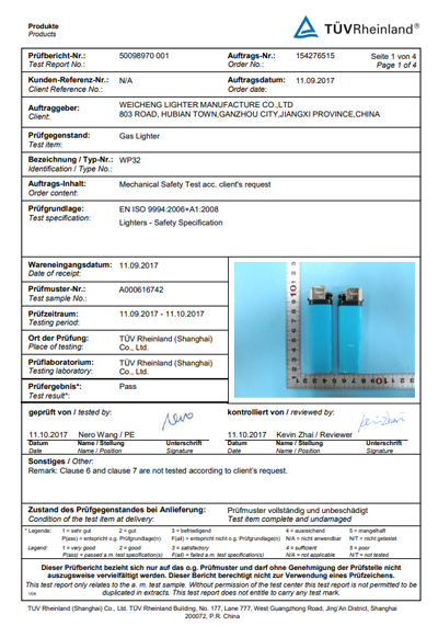 ISO9994 for WP32 from TUV